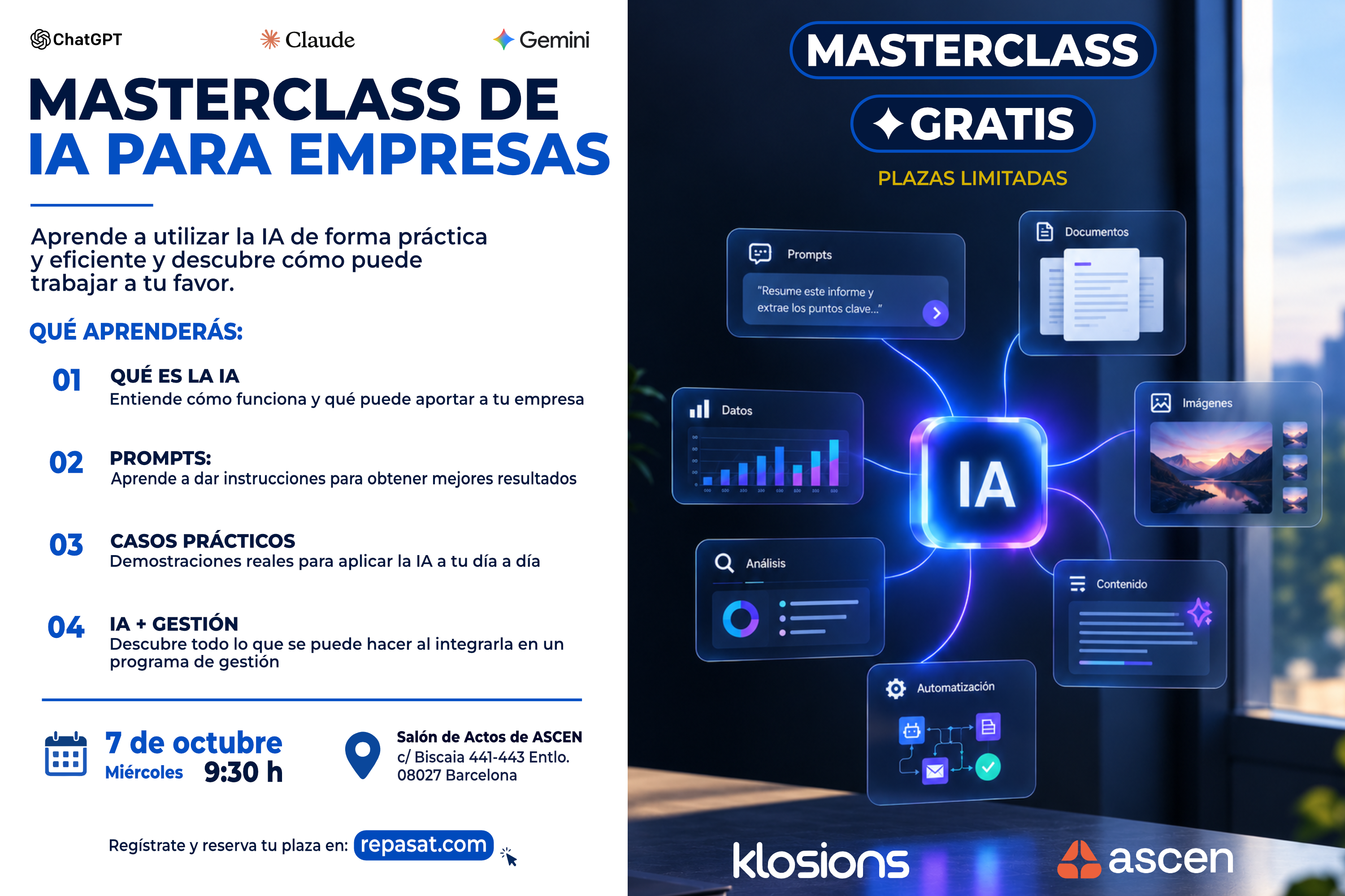 Masterclass de IA para Empresas - 7 de octubre - Barcelona